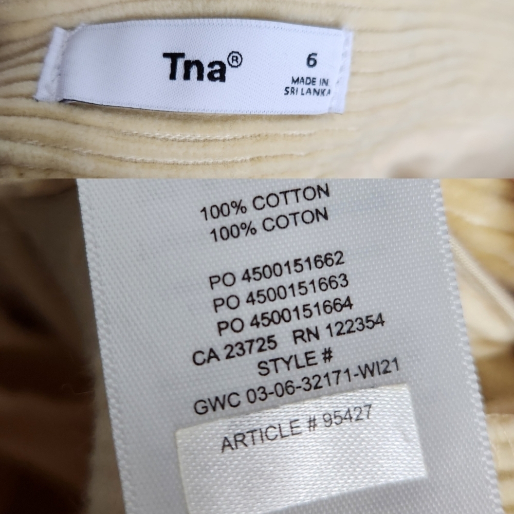 Aritzia Tna Ripcord Butter Yellow Corduroy Jogger Leg Pants Size 6 - Picture 13 of 15
